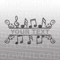 Music Notes Split SVG File Cutting Template - Clip Art for Commercial and Personal Use- vector art file for Cricut,SCAL,Cameo,Sizzix,Pazzles