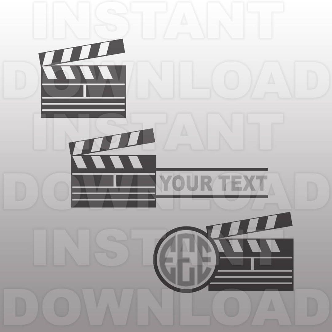 Movie Clapper SVG File,movie Buff Monogram Svg -personal & Commercial ...