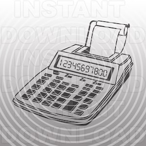 Archivo SVG de calculadora de impresión, calculadora de contabilidad financiera SVG - Arte vectorial para uso comercial/personal - Cricut, Silhouette Cameo, corte de vinilo