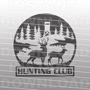 Jagd Club SVG-Datei, Hirsch Jagd SVG, Hirsch Jäger SVG - Vektorkunst für kommerziellen und persönlichen Gebrauch- Cricut, Cameo, Silhouette, Vinyl geschnitten Datei