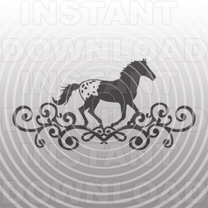 Appaloosa Horse Lover with Beautiful Filigree Embellishment SVG File -Vector Art Personal/Commercial Use- Cricut,Silhouette Cameo,Vinyl svg