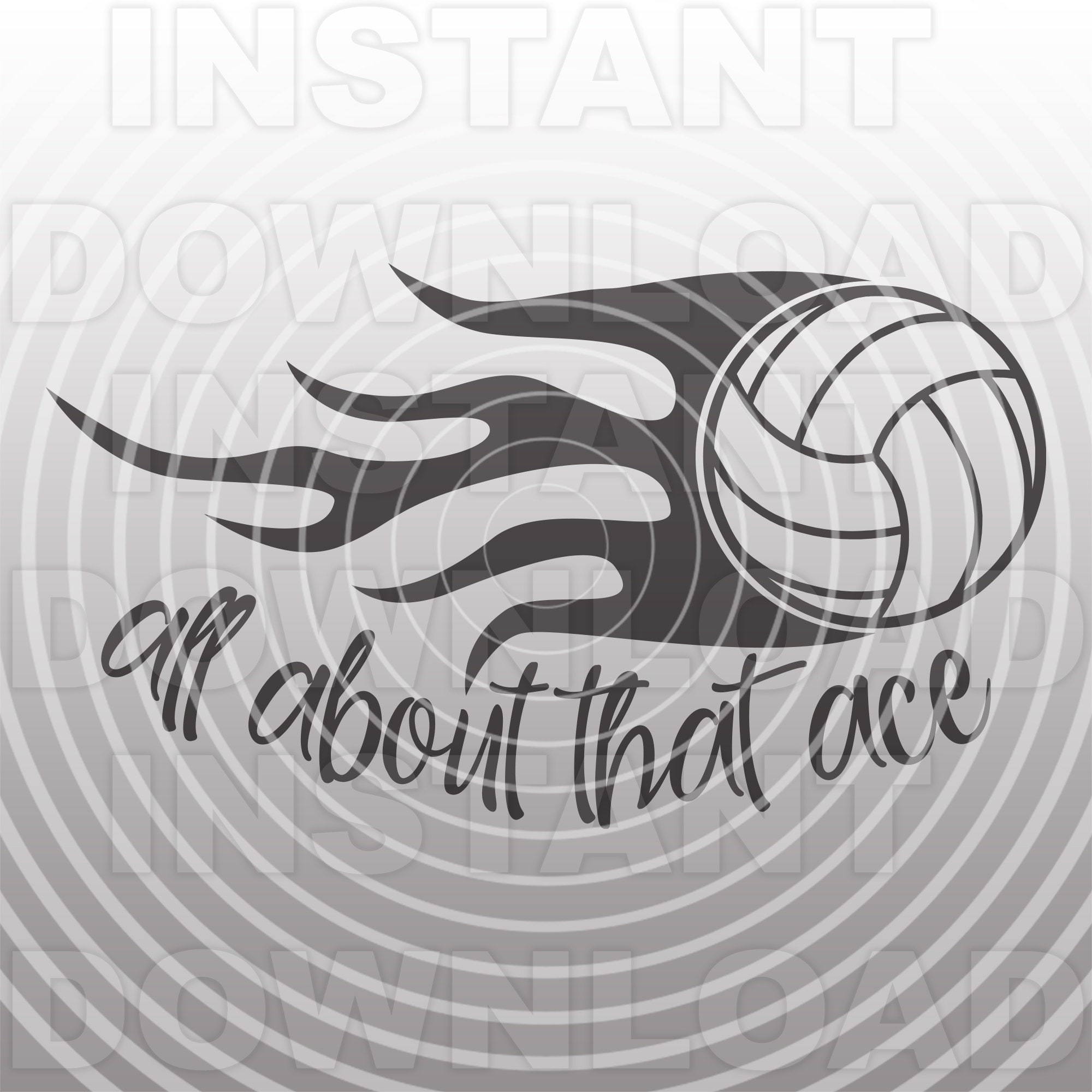 Volleyball SVG FileAll About That Ace SVGVolleyball Quote Etsy España
