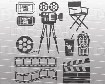 Archivo SVG de tema de película, Paquete de películas SVG, Noche de películas svg -Uso personal y comercial- cricut svg,silueta svg,vector svg,archivo de vinilo,tshirt svg