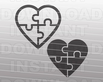 Autism Heart Puzzle SVG File,Autism SVG File,Puzzle svg-Vector Clip Art Cut File for Commercial & Personal Use-Cricut,Cameo,Silhouette,htv