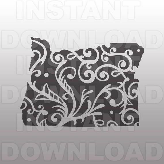 Download Oregon State Outline Ornate Floral Filigree Svg File Etsy