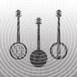 Banjo SVG File,Bluegrass Music SVG,Musical Instrument svg,Musician svg -Commercial & Personal Use-Vector Art svg for Cricut,Silhouette,Cameo