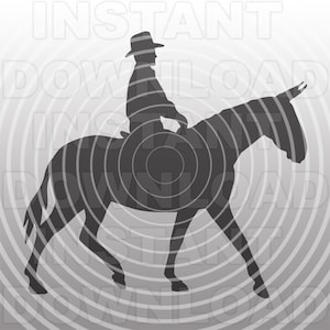 Cowboy, Reitmule, SVG-Datei, Maultier SVG, Nutztier SVG, Vektorkunst, kommerzieller und persönlicher Gebrauch, Cricut, Cameo, Silhouette, Schnittdatei