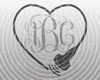 Ultrasound Tech SVG File,Ultrasound Probe Heart SVG,Sonographer Monogram svg -Vector Art Commercial/Personal Use- Cricut,Silhouette,Cameo