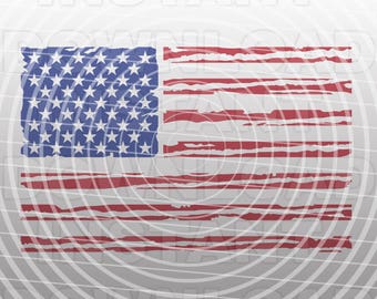 Distressed American Flag SVG, USA Flag SVG File-Cutting Template-Vector Clip Art Commercial & Personal Use-Cricut, Cameo, Silhouette, Vinyl