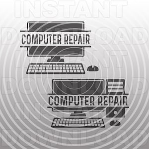 Computer Repair Logo Design SVG File,Computer with Mouse SVG,Computer SVG -Commercial & Personal Use- Cricut,Silhouette Cameo,Vinyl svg