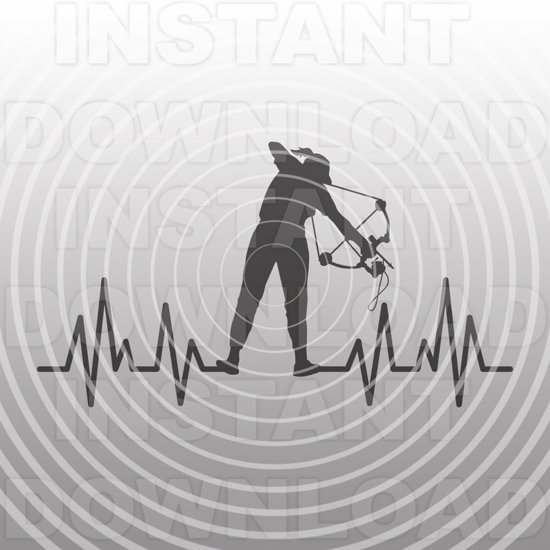 Download Bowfishing Woman Heartbeat SVG FileBow fishing SVG | Etsy
