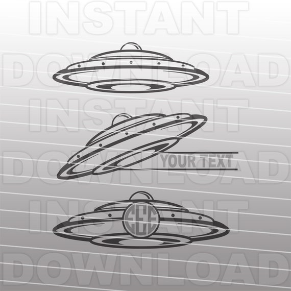 Flying Saucer SVG Fileufo Svgaliens Svgspaceship Svg Etsy