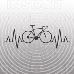 Rennrad Herzschlag EKG Puls SVG-Datei, Rennrad Racing SVG-Vinyl Aufkleber