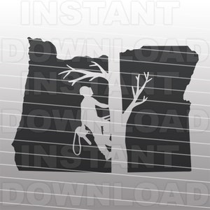Tree Trimmer with Chainsaw SVG File,Tree Trimming Oregon SVG -Vector Clipart Commercial & Personal Use-Cricut,Silhouette Cameo,vinyl Decal