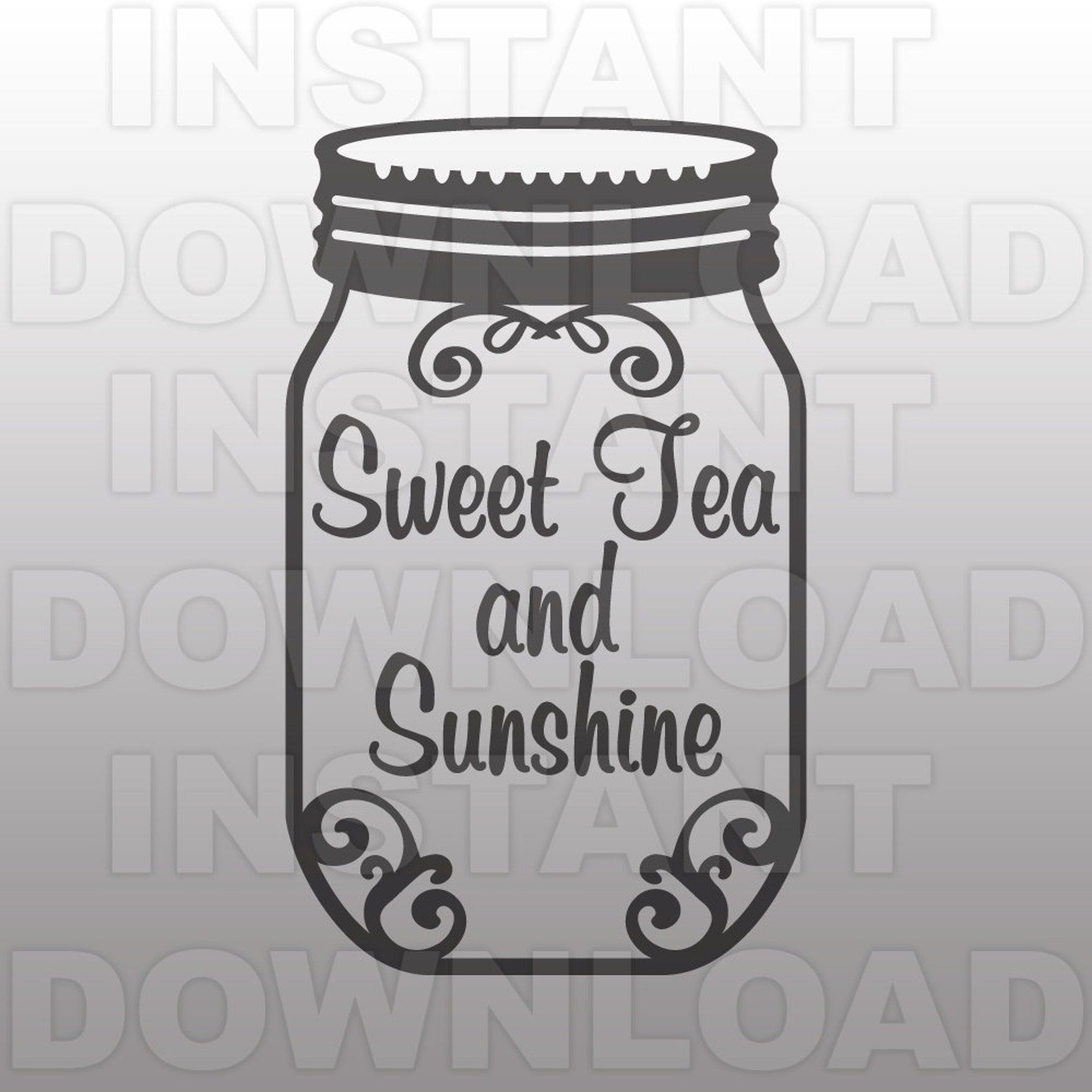 Sweet Tea Mason Jar SVG Filesweet Tea Sunshine Svgsouthern Etsy