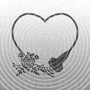 Ultraschall Tech SVG-Datei, Ultraschall Sonde Floral Herz SVG, Sonographer svg - Vektorkunst kommerzielle/persönliche Nutzung-Cricut,Silhouette,Cameo,Vinyl