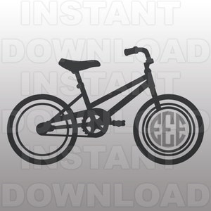 Fichier SVG de vélo, Monogram Bike SVG, BMX Bike svg, Modèle de coupe-Vector Clip Art pour un usage commercial et personnel-Cricut, Cameo, Silhouette, Vinyle