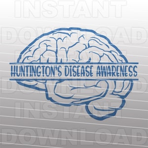 Huntingtons Krankheit Bewusstsein mit anatomische menschliche Gehirn SVG-Datei, Heilung HD SVG-kommerzielle/persönliche Gebrauch- Cricut,Silhouette Cameo,Vinyl svg