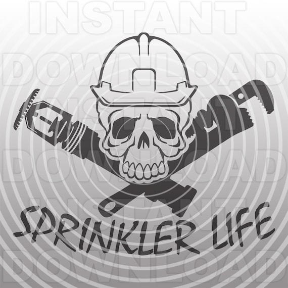 Union Fire Sprinkler Fitter Skull SVG Filesprinkler Life SVG Etsy UK
