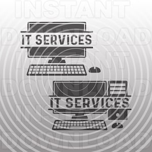 Computer IT Services Logo Design SVG-bestand, Tech Support Logo SVG - Vectorformaat Commercieel/persoonlijk gebruik - Cricut, Silhouette Cameo, vinyl svg