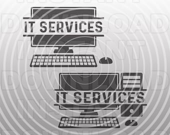 Computer IT Services Logo Design SVG File,Tech Support Logo SVG -Vector Format Commercial/Personal Use- Cricut,Silhouette Cameo,vinyl svg