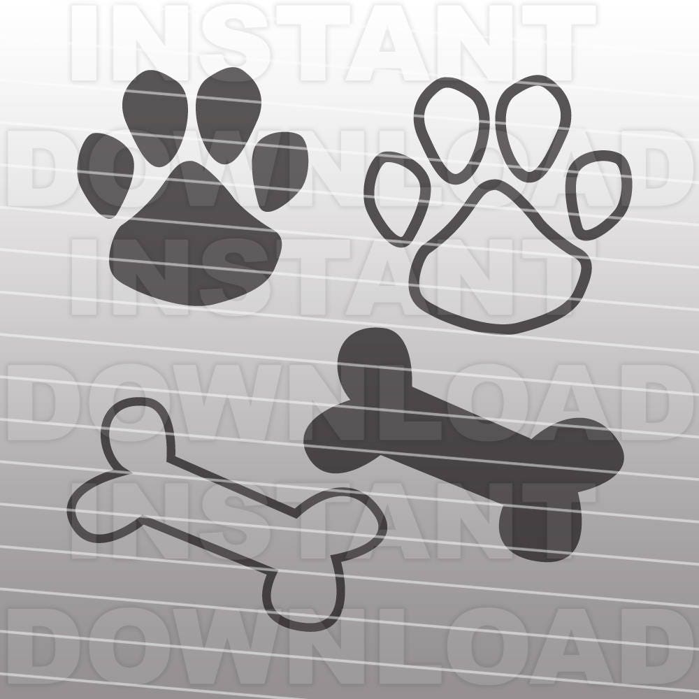Download Paw Print SVG File-Dog Bone SVG-Dog Paw svg-Cutting | Etsy