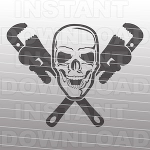 Pipefitter Skull SVG File,Pipefitting SVG File,Skilled Trades SVG-Cut File-Vector Clip Art-Commercial & Personal Use-Cricut,Cameo,Silhouette