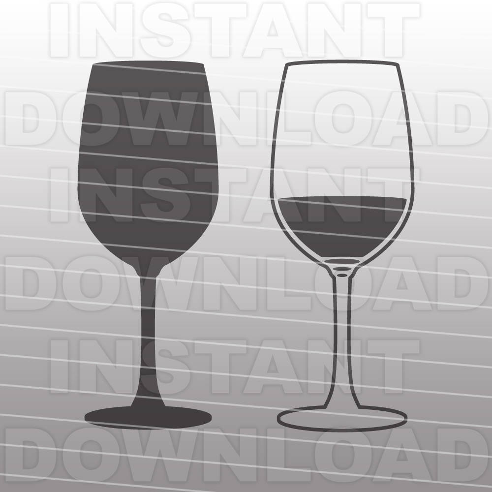 Download Wine Svg File Wine Glass Svg Wedding Svg Cutting Template Vector Clip Art For Commercial