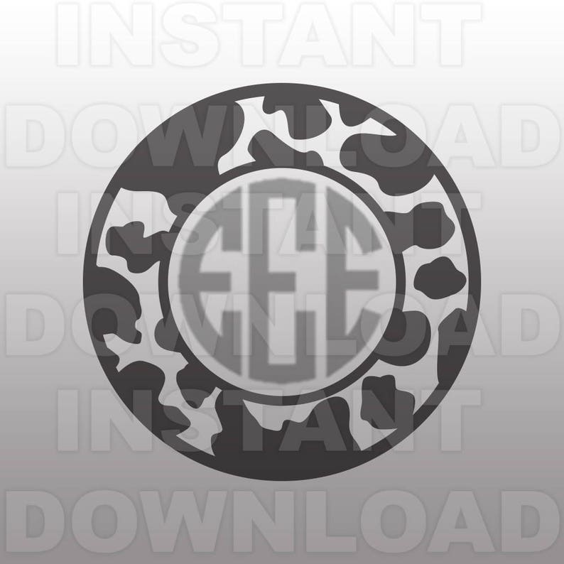 Download Cow Spots Circle Monogram Frame SVG Filecricut ...