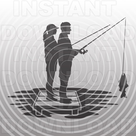 Man Fishing On Dock Silhouette