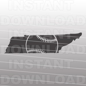 Honkbal Tennessee overzicht SVG-bestand, Tennessee State SVG-snijdbare vectorillustraties voor commercieel en persoonlijk gebruik-cricut, cameo, silhouet