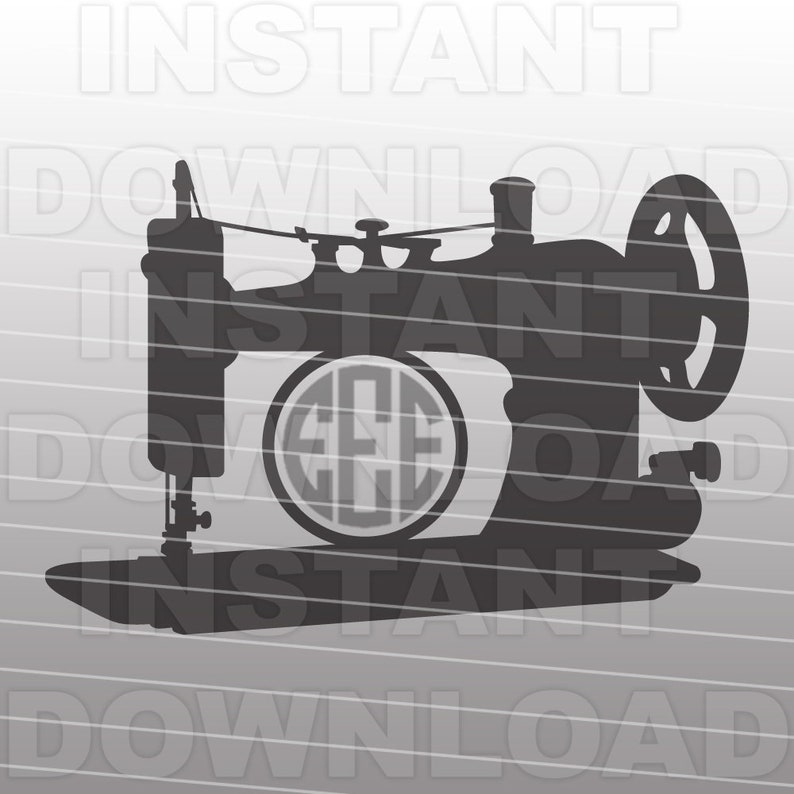 Sewing Machine Monogram SVG Filecrafter Svgcrafting Svg Etsy