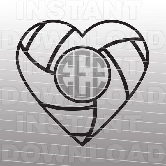 Voleyball Heart Monogram Svg Filegirls Volleyball Svg Vector Etsy