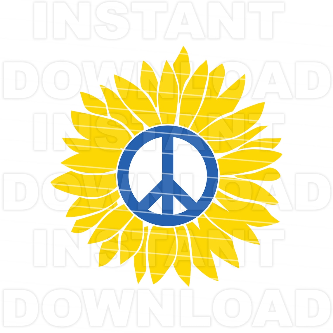 Ukraine Sunflower Peace Symbol SVG File vector Clipart Etsy India