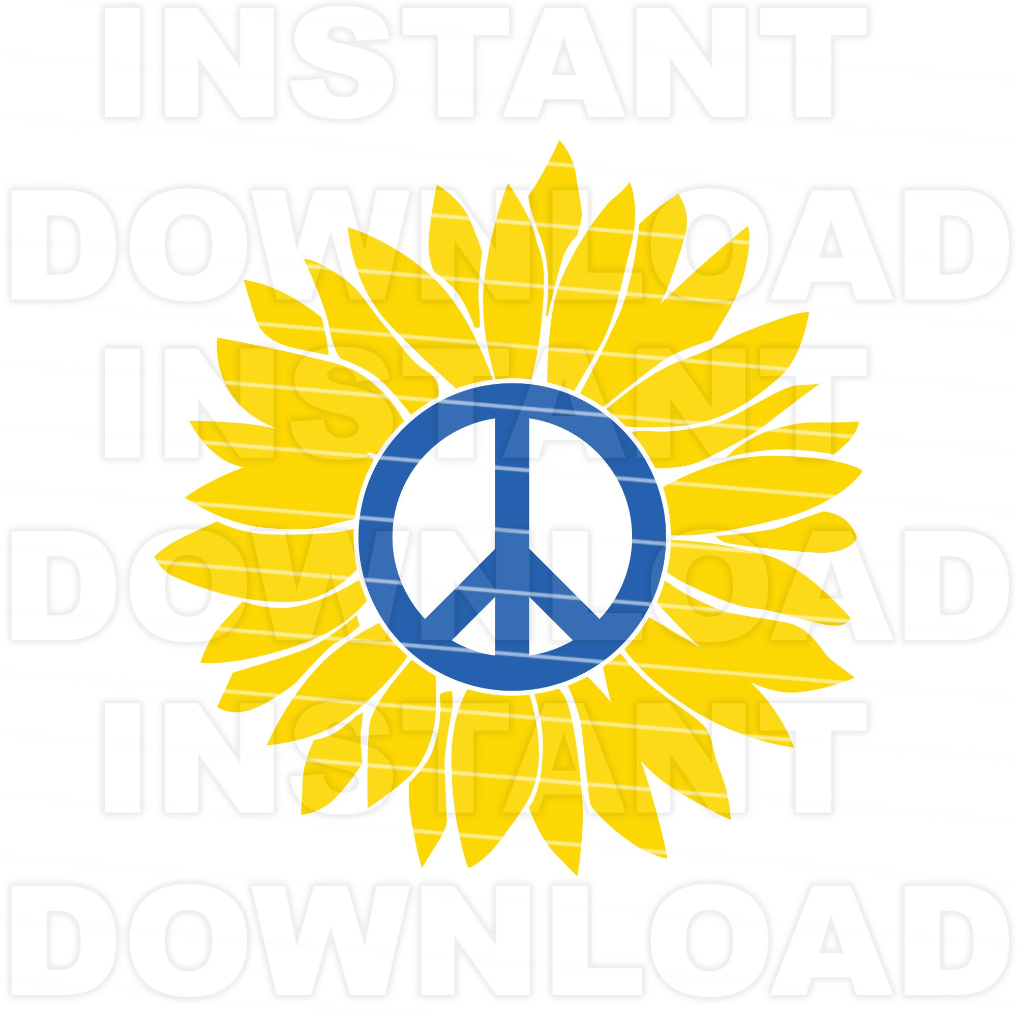 Ukraine Sunflower Peace Symbol SVG File vector Clipart Etsy India