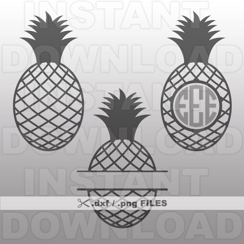 Pineapple DXF File Pineapple PNG File Vector Art Commercial /& Personal Use- png file,dxf file for Cricut,dxf file for Silhouette,vinyl