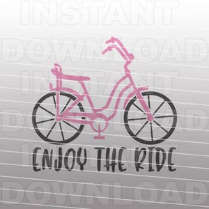 Banana Seat Bike SVG File, Enjoy the Ride svg, Girls Bike svg -Commercial & Personal Use- Cricut, Silhouette, Cameo, Vinyl Decal, Iron on Vinyl
