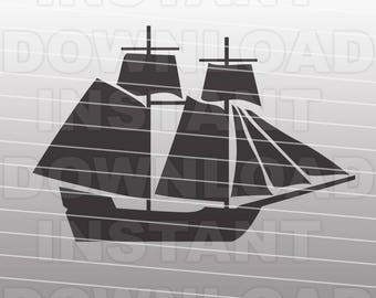 Pirate Ship SVG File,Pirate SVG File-Cutting Template-Vector Clip Art for Commercial & Personal Use-Cricut,Cameo,Silhouette,CUt File,Vinyl