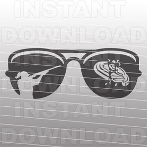 Aviator Sunglasses with Girl Trapshooting SVG File,Skeet Shooting SVG,Sporting Clay svg  -Commercial & Personal Use- Silhouette Cameo,Cricut