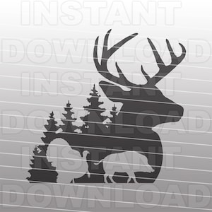Buck SVG-Datei, Truthahn jagen SVG, Wald SVG, Hirsch Jäger svg, Eber svg -Vector Art kommerzieller / persönlicher Gebrauch-Cricut, Silhouette, Cameo, Vinyl-Aufkleber