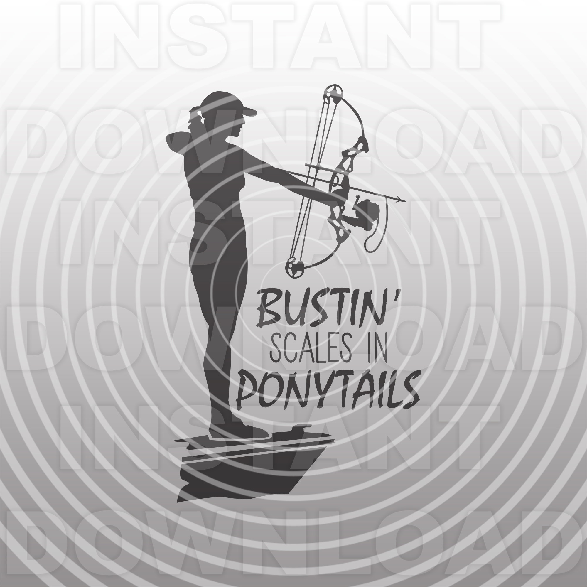 Bowfishing Woman SVG FileBow fishing Quote Saying SVG Vector Etsy