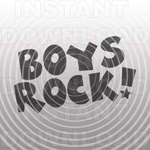 Jongens Rock SVG-bestand, schattige jongens T shirt SVG - sjabloon snijden - vector kunst voor commercieel en persoonlijk gebruik - Cricut, Cameo, silhouet, bestand knippen