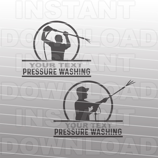 Pressure Washer with Pressure Washing Gun SVG File,Pressure Washer Round Logo SVG -Commercial & Personal Use- Cricut,Silhouette Cameo,Vinyl