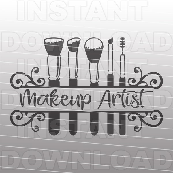 Makeup Artist SVG File,Makeup Brushes svg,Makeup Artist Logo SVG -Vector Art Commercial/Personal Use- Cricut,Cameo,Silhouette,svg for vinyl