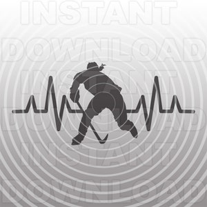 Heartbeat EKG Girl Hockey Player SVG File,Female Hockey Player SVG -Vector Art Commercial/Personal Use- Cricut,Silhouette Cameo,Vinyl Decal