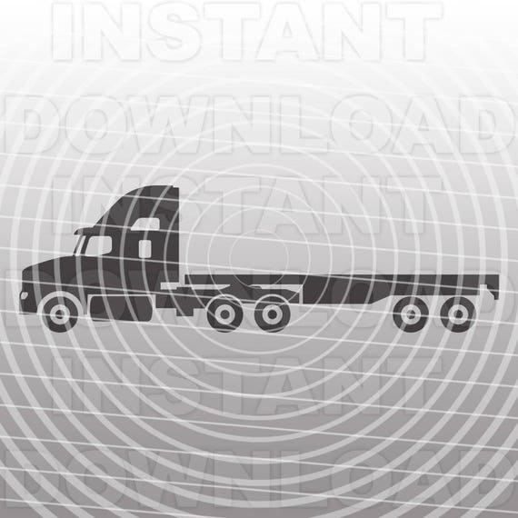 Flatbed Semi Truck Svg Filetruck Svg Cutting Template Vector Etsy
