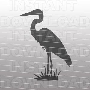 Great Blue Heron SVG File Cutting Template-Clip Art for Commercial & Personal Use-vector art for Cricut,SCAL,Cameo,Sizzix,Pazzles,Silhouette