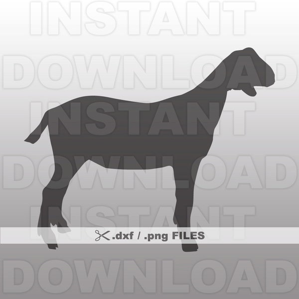 Show Goat DXF File - Livestock DXF File - Goat PNG -Commercial & Personal Use- png file,dxf file for Cricut,dxf file for Silhouette,vinyl
