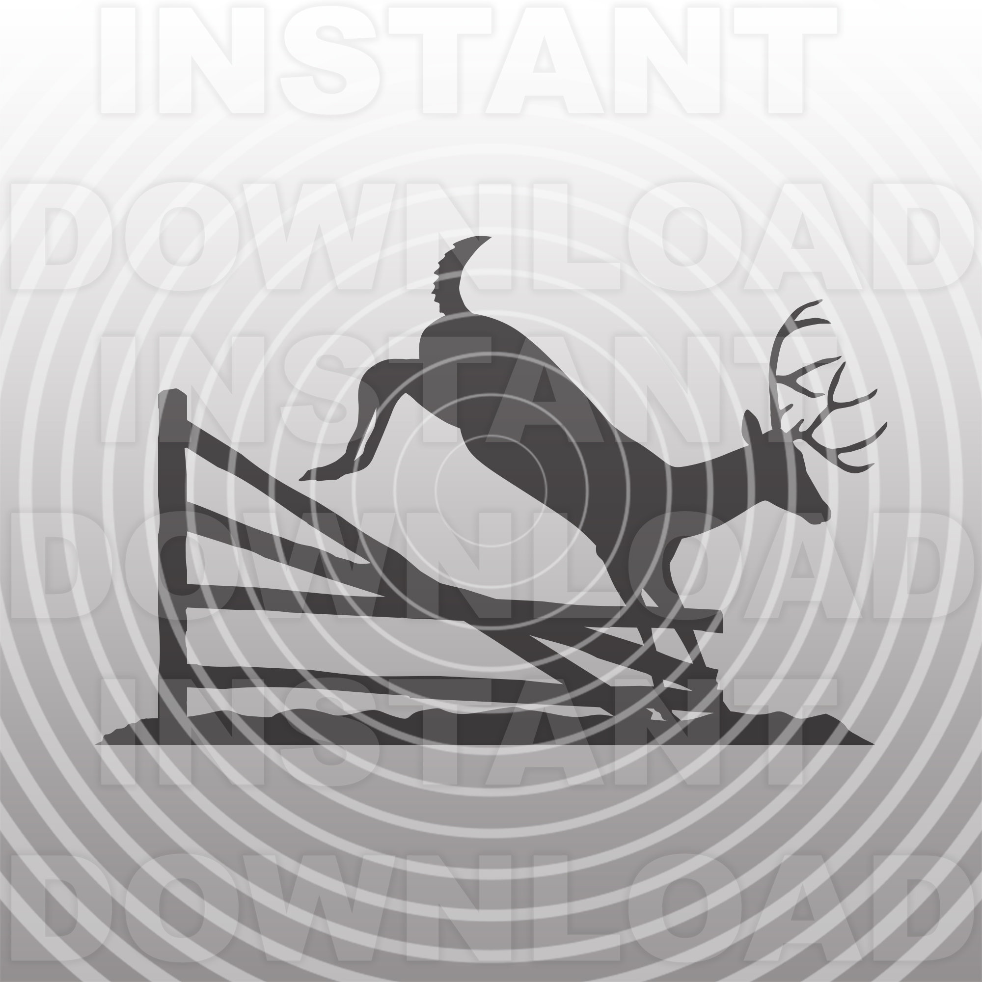 Buck Jumping Fence SVG Filedeer Hunter Svgdeer Jumping Scene Etsy Ireland