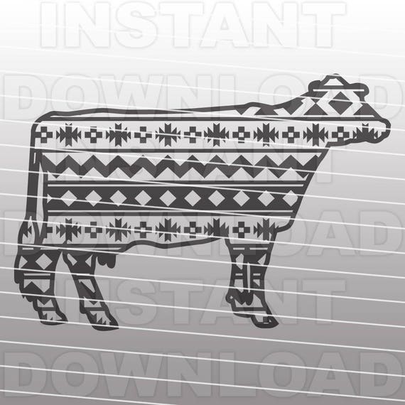 Download Cow Svg Fileaztec Pattern Svg Ffa 4 H Svg File Commercial Etsy